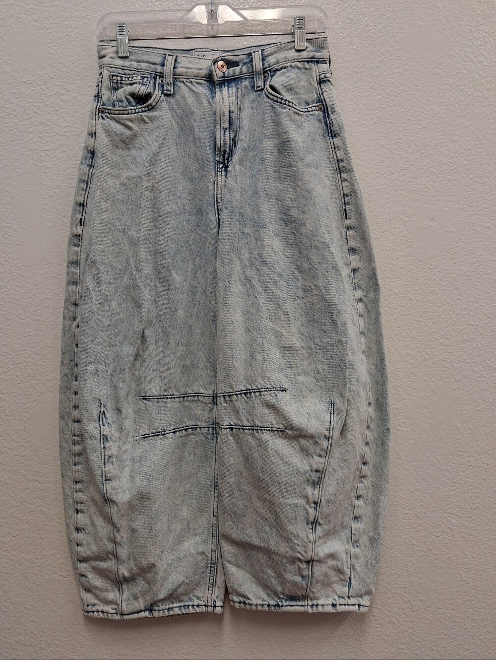 Gap Womens Size 24 / 00 Horseshoe High Rise Denim Jeans Blue Wide Leg Acid Wash